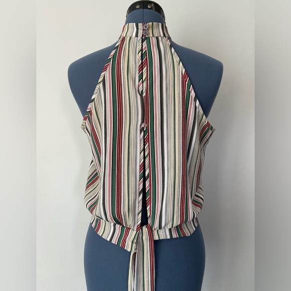 Striped Halter Blouse - Picture 3 of 4